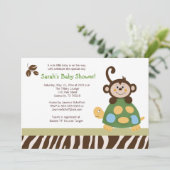 ジャングル5x7ベビーシャワー招待状のおもしろい 招待状 (スタンド正面)