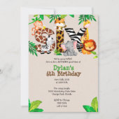 ジャングル6バースデーパーティ招待状 招待状 (正面)