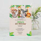 ジャングル6バースデーパーティ招待状 招待状 (スタンド正面)