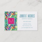 ジャングル|のモノグラムの水彩画Humminbirds 名刺 (正面)