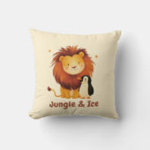 ジャングル&アイスリオン&ペンギン | おもしろいの友人 クッション (正面)