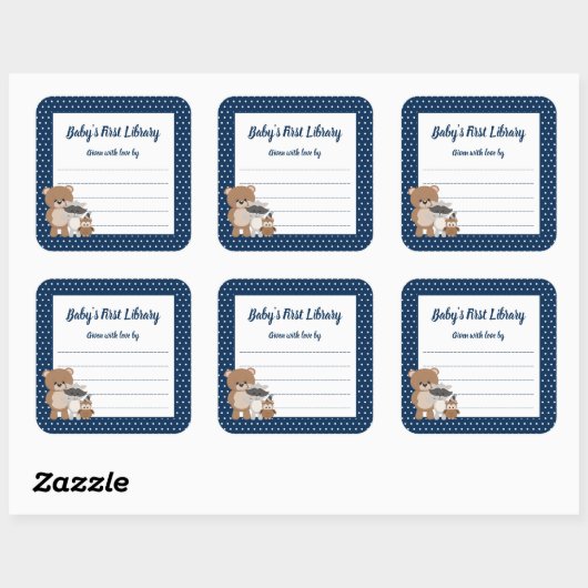 ジャングル・アニマルズベビー初の図書館 スクエアシール (シート)