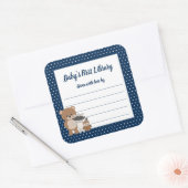 ジャングル・アニマルズベビー初の図書館 スクエアシール (封筒)