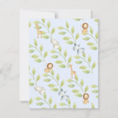 ジャングル・アニマルズ少年の赤ちゃんシャワー 招待状 (裏面)