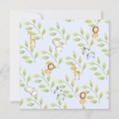 ジャングル・アニマルズ少年の赤ちゃんシャワー 招待状 (裏面)