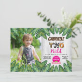 ジャングル·ガールの2回目の誕生日パーティーの写真の招待 招待状 (スタンド正面)