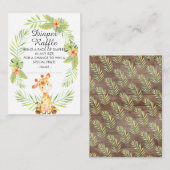 ジャングル キリン 赤ちゃんのシャワー おむつくじ エンクロージャーカード (正面/裏面)