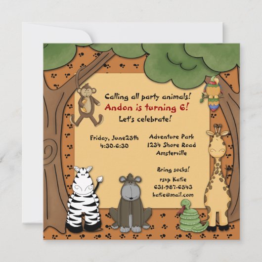 ジャングル・ギャングの招待状 招待状 (正面)