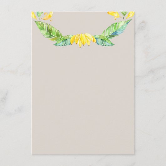 ジャングル·サファリの動物たちがベビーシャワービンゴゲームカード エンクロージャーカード (裏面)