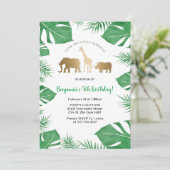 ジャングル、サファリの誕生会 招待状 (スタンド正面)