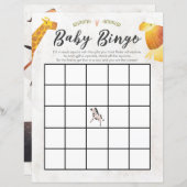 ジャングル&サファリテーマベビービンゴベビーシャワーゲーム (正面/裏面)