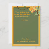 ジャングル·サファリ動物誕生パーティカスタムー 招待状 (裏面)