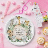 ジャングル·サファリ·グリーンリー野生動物誕生日 ペーパープレート (パーティー)