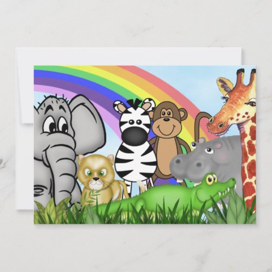 ジャングル/サファリ ベビーシャワー 招待状 (正面)