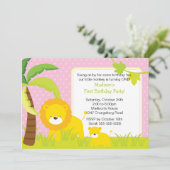 ジャングル·サファリ·ライオンズの誕生日パーティーの招待 招待状 (スタンド正面)