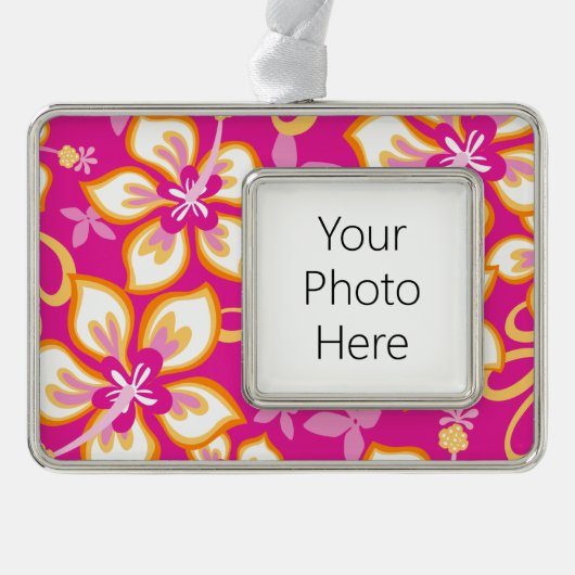 ジャングル サーフ (ピンク コンボ) シルバープレートフレームオーナメント (正面)