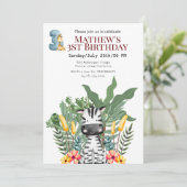 ジャングル・ゼブラとキリン3歳の誕生日 招待状 (スタンド正面)