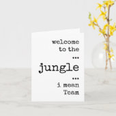 ジャングル、チーム、新しい従業員カードへようこそ カード (黄色い花)