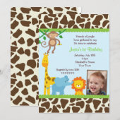 ジャングル  バースデー インビテーション (正面/裏面)