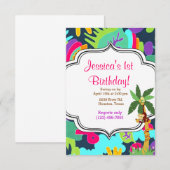 ジャングル・バースデー 招待状 (正面/裏面)