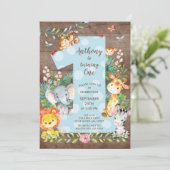 ジャングル ビッグ ワン 男の子の誕生日招待状 招待状 (スタンド正面)