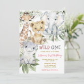 ジャングル　ファーストガール　バースデーパーティー招待状 招待状 (スタンド正面)