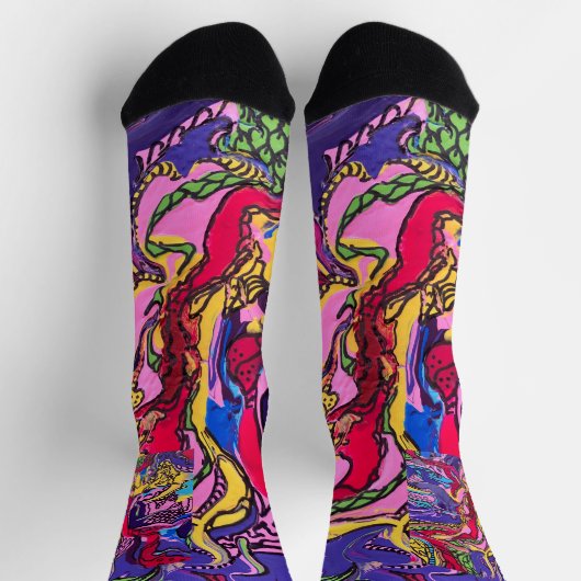 ジャングル・フィーバーのプリントソッユニセックスクス ソックス (上部)