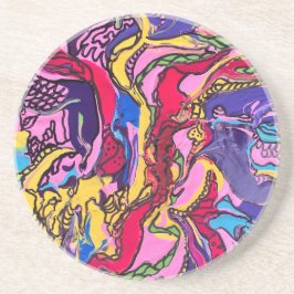 「ジャングル・フィーバー」プリントの砂岩コースター コースター