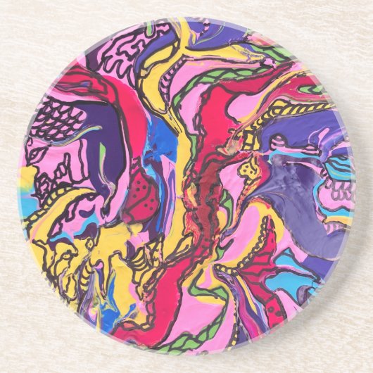 「ジャングル・フィーバー」プリントの砂岩コースター コースター (正面)