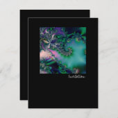 ジャングル · フラクタルアート · 紫と青緑 招待状 (正面/裏面)