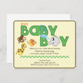 『ジャングル·ベイビー·シャワー·招待状』 招待状 (正面/裏面)