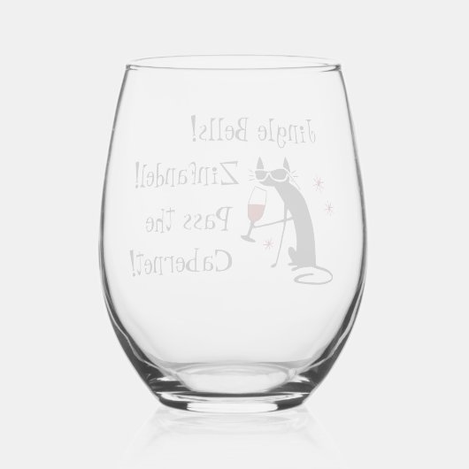 ジャングル・ベルおもしろい・クリスマス ステムなしワイングラス (裏面)