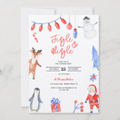 ジャングル&ミングルウォーター色クリスマスパーティー 招待状 (正面)