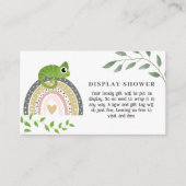 ジャングル、レインボー、カメレオンベビーディスプレイシャワー エンクロージャーカード (正面)