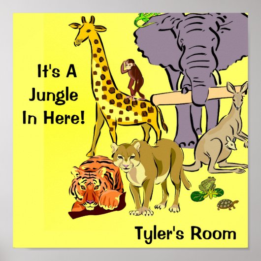 ジャングル、動物園の動物 ポスター (正面)