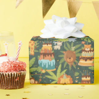 ジャングル 誕生日 ラッピングペーパー