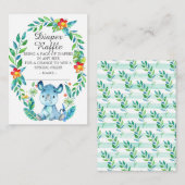 ジャングルRhino赤ちゃんシャワーおむつラッフル エンクロージャーカード (正面/裏面)