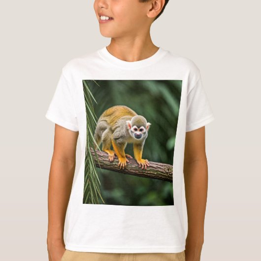 ジャングルTシャツに奇妙なリス・モンキー Tシャツ (正面)
