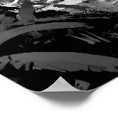 ジャング威厳のあるルアートの白黒象 ポスター (角)