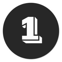 ジャンスによる小さな丸い黒のナンバーシール