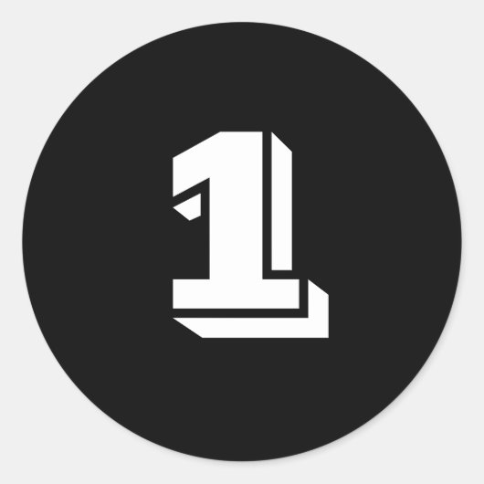 ジャンスによる小さな丸い黒のナンバーシール ラウンドシール (正面)