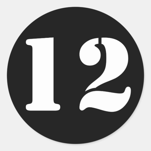 ジャンズ番号12黒12 ラウンドシール (正面)