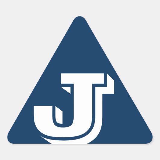ジャンツ・キャピタル・レターJ警察箱ブルーによるアルファベット 三角形シール (正面)