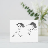 ジャント – Horse Sumi-e'絵画s ポストカード (スタンド正面)