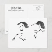 ジャント – Horse Sumi-e'絵画s ポストカード (正面/裏面)