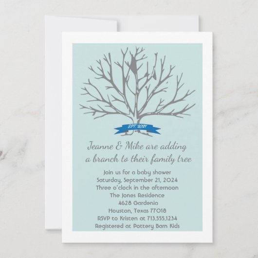 ジャンヌの赤ちゃんシャワーの招待状 招待状 (正面)