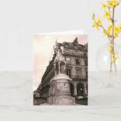 ジャンヌダルクの彫像Notecard カード (黄色い花)