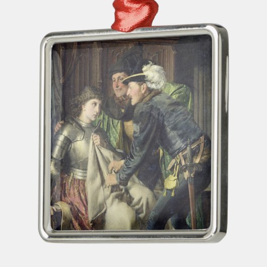 ジャンヌダルクは刑務所1866年で侮辱しました メタルオーナメント (左)