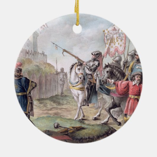 ジャンヌダルク(1412-31年)は去るために英語を発注します セラミックオーナメント (裏面)