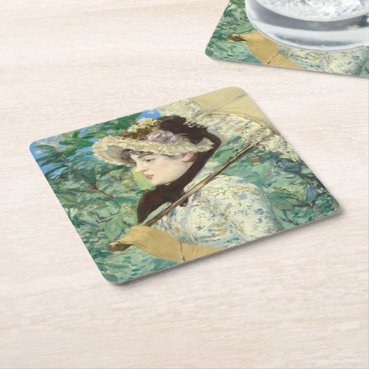 ジャンヌ春エドアルドマネ スクエアペーパーコースター (アングル)